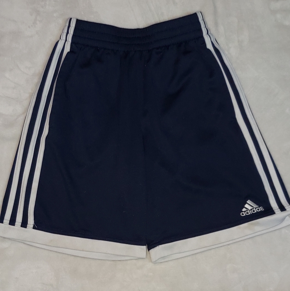 Adidas Kids M 10/12 Shorts Blue/White Stripes
